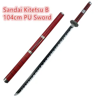 1: 1 Cosplay Zoro Kılıç Kozuki Oden Yamato Mor Kılıç Silah Katana Ninja Bıçak Samuray Güvenlik PU Oyuncak 104cm