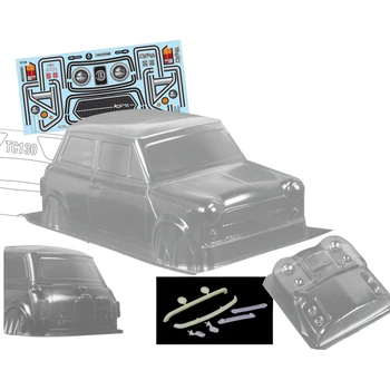 1/10 Rc Touring Araba Organları Temizle Lexan Vücut Kabuk W/ışıklı tokalar ve 3D Ön/Arka Tampon/Aynalar Rc Drift Araba için