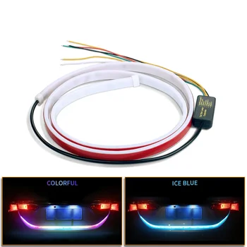 1.2 / 1.5 M LED Araba Arka Gövde Kuyruk İşık Dinamik Streamer Araba Yüzen Şerit 4 fonksiyon Renkli Dönüş Sinyali Ters Uyarı Lambası