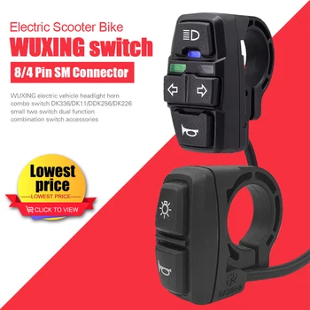 1 ADET 4 / 8Pins DK336 DK256 DK226 DK11 ışık korna anahtarı elektrikli Bisiklet Motosiklet için lamba ve Boynuz dönüş Sinyali anahtarı E-bisiklet aksesuarı
