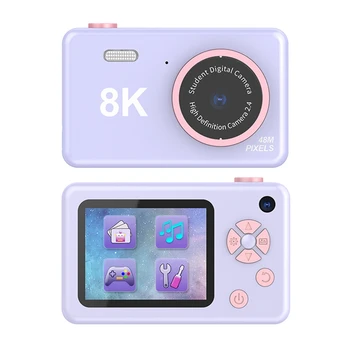 1 Takım 48MP Çocuk Kamera Taşınabilir Kamera Full HD 1080P Ön Ve Arka Kameralar Şarj Edilebilir Mini Kamera Öğrenciler İçin, gençler, çocuklar