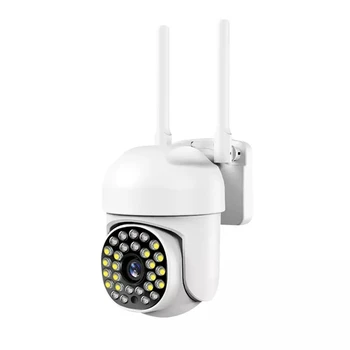 1 Takım Güvenlik Kamera Spot Renk Gece Görüş Kablolu Gözetim Kamera Kablosuz wifi prizi-Beyaz