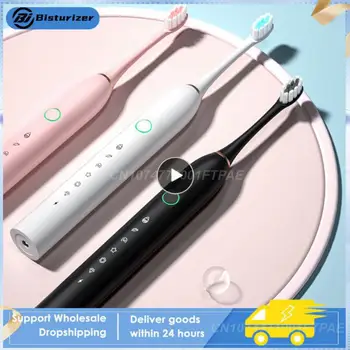 1 ~ 10 ADET Elektrikli Diş Fırçası Yetişkinler Ve Çocuklar İçin 6 hızlı USB Şarj Edilebilir Sonic Diş Fırçası Verimli Oral Temizlik