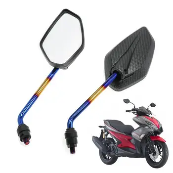 1 Çift Motosiklet dikiz Aynası 10mm Konu Evrensel Yan Ayna Modifiye Parçaları Elektrikli Bisiklet Scooter İçin