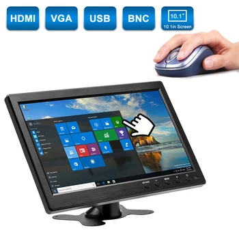 10.1 inç LCD HD PC monitörü Mini TV bilgisayar ekranı 2 Kanal Video Girişi Taşınabilir Güvenlik Monitör Hoparlör İle