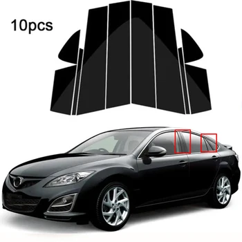 10 ADET Orta BC Sütun Sticker MAZDA 6 İçin Şerit Pencere Pillar Mesajları ayar kapağı Mazda 6 Atenza 2014-2018 İçin Araba Aksesuarları