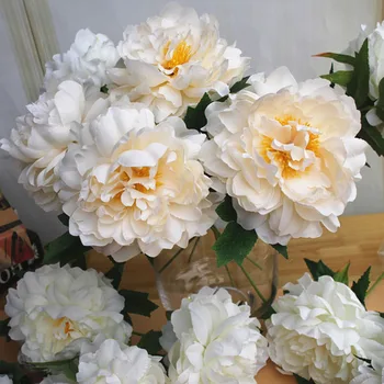 10 Adet Yapay Büyük şakayık çiçekleri Kısa Şube ile ipek çiçek Ev Dekorasyon Düğün Buket Parti Olay Çiçek Düzenleme