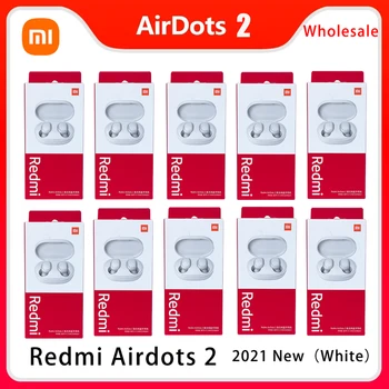 10 adet Xiaomi Redmi Airdots 2 Beyaz Kulakiçi Gerçek Kablosuz Kulaklık Gürültü Azaltma mikrofonlu kulaklık Tws Orijinal Xiaomi Airdots