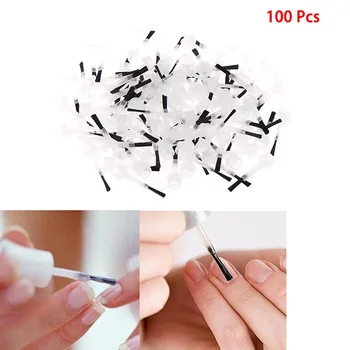 100 Adet/grup Oje Aplikatör fırça değişimi Sıvı Daldırma Jel Fırçalar Salon Nail Art DIY Güzellik Manikür Aracı