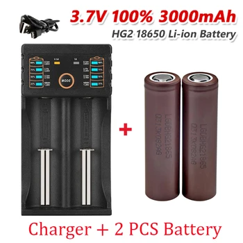 100% Neue Original HG2 18650 3000mAh Batterie 18650HG 2 3,6 V Entladung 20A Gewidmet Für Hg2 Power Akku + Ladegerät
