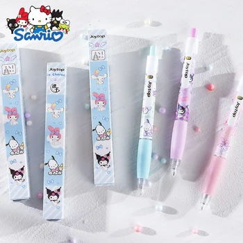 100 adet Hello Kitty Kawaii Benim Melody Kuromi Karikatür Basın Jel Kalem Öğrenci Anime Sanrioed Sevimli 0.5 mm Siyah Hızlı Kuru Yazma Kalem