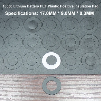 100 adet / grup Lityum Pil 18650 Pozitif İçi Boş Yalıtım Pedi Kırmızı Düz Uçlu Yalıtımlı Yüzey Mat Meson 17*9.0*0.3 mm