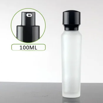 100 ml buzlu cam şişe siyah pompa için serum / losyon / emülsiyon / vakıf karmaşık kurtarma cilt bakımı kozmetik ambalaj