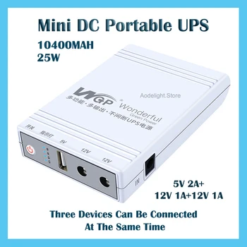 10400MAH Mini Taşınabilir UPS 5V,12V, 12V Kesintisiz Güç Kaynağı 25W 220V Ev Pil Yedekleme Yönlendirici IP kamera Telefon