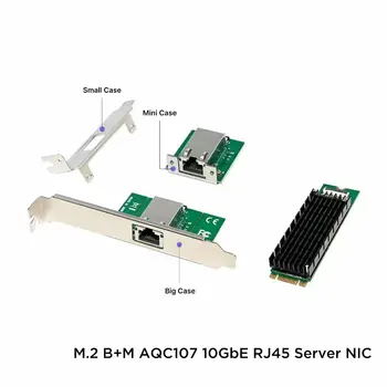 10Gb Ağ Kartı B + M Anahtar M. 2 to RJ45 Gigabit Ethernet Ağ Adaptörü 10G / 2.5 G / 1000M İnternet NIC Lan Kartı Marvell AQC107 Cips