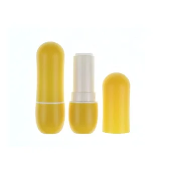 12.1 mm Boş Yuvarlak Güzel ruj tüpü Plastik Küçük Dudak Balsamı Kapları Sarı Kozmetik Ambalaj Şişesi 50 adet 100 adet