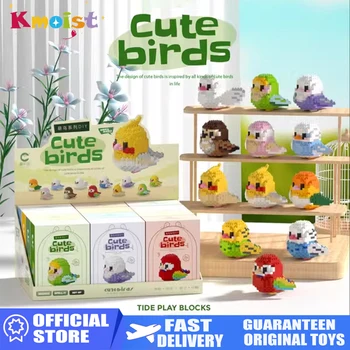 12 ADET Mini Sevimli Kuş Küçük Yapı Taşları Set Yaratıcı Hayvanlar Eğitici Oyuncaklar Erkek Kız Çocuk Tatil Oyuncak Hediye Ev dekor