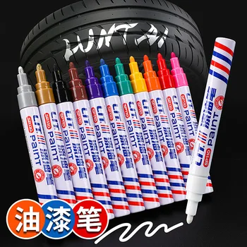 12 Renk Renk boya kalemi otomotiv boyası Tamir Lastik Boyama Taklit Su Geçirmez Solmayan Beyaz keçeli kalem