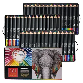 120 Renk Yüksek Kaliteli Ahşap Yağı Renkli Kalemler Profesyonel Set Sanatçı Boyama Çizim Kroki Boyama Boyama Kutusu ile