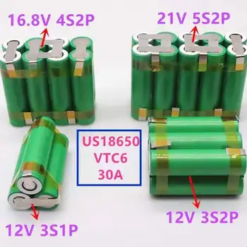 12V 18650 VTC6 pil 3000mAh 30amps 12.6 v tornavida pil kaynak lehimleme şerit 3S1P 12.6 v pil paketi (özelleştirmek)