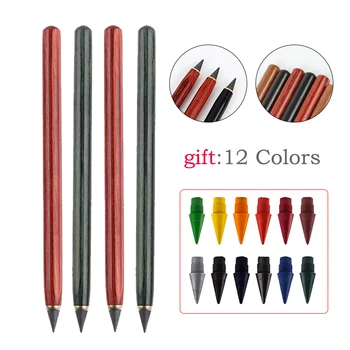 13 adet / takım Vintage Ebedi Kalem Sonsuz Yazma Mürekkep Ücretsiz Kalem HB Yazma Değiştirilebilir Kalem Ucu Öğrenci Sanat Eskiz Malzemeleri