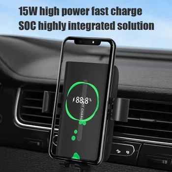 15W Araba Kablosuz Hızlı Şarj Şarj Telefon Standı Akıllı Sensör Araba Kablosuz Şarj için Huawei için Samsung için iPhone12/13/14