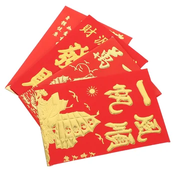 160 Adet Yeni Yıl Kırmızı Zarf Paket Para Depolama Ambalaj Çanta Dekoratif Kaplamalı Kağıt Çocuk Paketleri