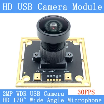 170° Geniş Açı 2MP Kamerası Arkadan Aydınlatmalı Çekim Geniş Dinamik UVC 30FPS 1080P USB Kamera Modülü Desteği Ses