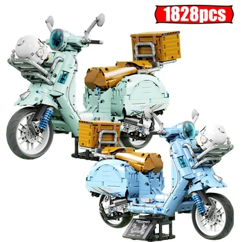 1828 ADET MOC Teknik Klasik Motosiklet Araba Yapı Taşları Şehir Motosiklet Araçlar Modeli Tuğla Oyuncaklar Boys İçin Çocuk