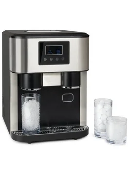 18kg kapasiteli 2L su deposu 1kg buz kutusu LCD Dokunmatik ekran Taşınabilir Tezgah buz yapım makinesi Soğuk su sebili Ezilmiş Buz
