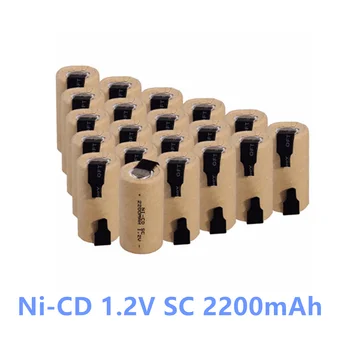 2-20 adet Tornavida Elektrikli Matkap SC Piller 1.2 V 2200mah Sub C Ni-Cd Şarj Edilebilir Pil İle Tab Güç Aracı NiCd SUBC Hücreleri