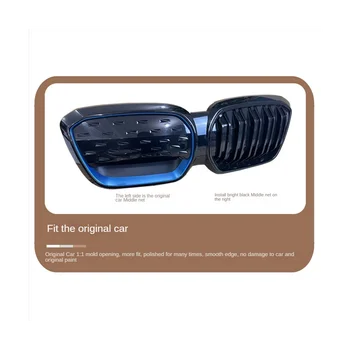 2 Adet Araba Yarış Izgaraları araç ön ızgarası BMW İX3 2020-2022 Araba Tampon Hood Mesh Hava Firar Radyatör Kapağı