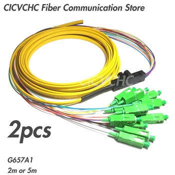 2 adet 12 Çekirdekli Şerit Kablo-SC / APC-G657A1-Şube kiti / Fiber Optik Pigtail