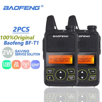 2 adet Baofeng BF-T1 Mını Çocuklar Walkie Talkie UHF Taşınabilir İki Yönlü Telsiz FM Fonksiyonu Amatör Radyo Baofeng T1 USB Çocuk HF Telsiz