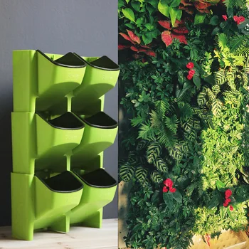 2 adet Kapalı Açık 3D Duvar Dikey Yeşillendirme Bitki Duvar Asılı Saksı Aksesuarları Bahçe Arka Plan Duvar Sticker Duvar Sanatı