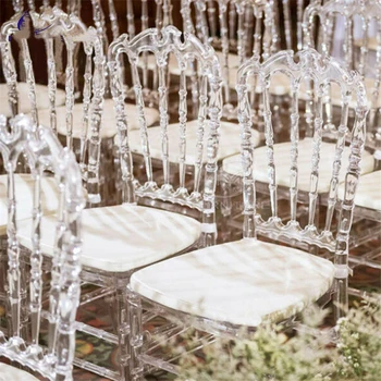 20 Adet Şeffaf Bambu Sandalye Düğün Akrilik Sandalye Ziyafet Kristal Koltuk Aile Otel yemek odası sandalyesi Dekorasyon