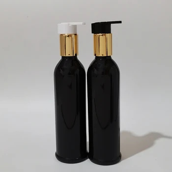 20 adet 250ml Boş Seyahat siyah Şişeler altın Losyon pompası duş şampuanı Jel şişe ambalajlama Konteyner Sıvı sabun şişesi