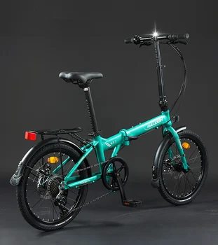 20 inç Alüminyum Alaşım Katlanır Bisiklet Taşınabilir Yetişkin bisikletleri 7 Hız Katlanır Bisiklet Çocuk Öğrenci İçin