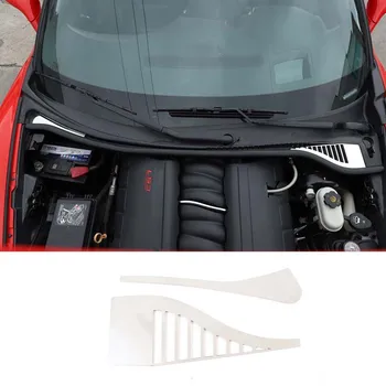 2005-2013 Chevrolet Corvette C6 paslanmaz çelik gümüş araba motor bölmesi Kılavuz kanalı koruyucu net Araba aksesuarları