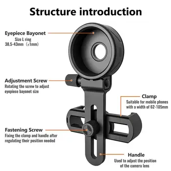 2020 Yeni taşınabilir stant Mikroskop Adaptörü Klip Dürbün Monoküler Spotting ScopesUniversal Cep Telefonu Kamera Adaptörü Tutucu