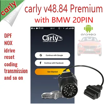 2023 Carly V48. 84 Premium Unlocked BMW Teşhis Programı Tam Fonksiyonlu Android App + OBD2 20PİN adaptörü ve OTG kablo