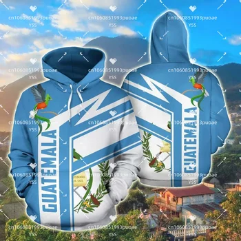 2023 Guatemala Bayrağı 3d Baskı Hoodie Rahat Moda fermuarlı kapüşonlu kıyafet Harajuku Kazak Unisex Rahat svetşört