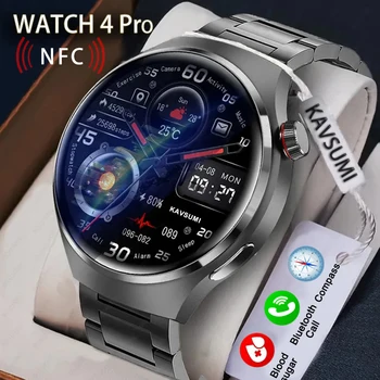 2023 NFC İzle 4Pro akıllı saat Erkekler GT4 Pro AMOLED HD Ekran Kan Şekeri Bluetooth Çağrı Pusula GPS Hareket İzleme Akıllı Saatler