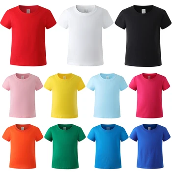 2023 Yaz Yeni Çocuk Giyim Düz renk T-shirt Çocuklar günlük kıyafetler Erkek Kısa Kollu pamuklu üst giyim Tees Gömlek 1-10 Yıl