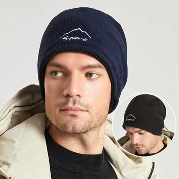 2023 Yeni Kış Koruma Kapakları Erkekler İçin Açık Kazak Şapka Polar Çift Taraflı Rüzgar Geçirmez kulak koruyucu Sıcak Kap Erkekler Bere