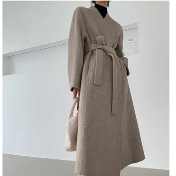 2023 Yeni Çin ve Kore Sokak Moda Soğuk yün paltolar Minimalizm kadın Giyim Zarif Giyim Kadın Ceket Kış