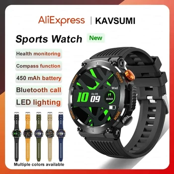 2023 akıllı bluetooth saat Çağrı Erkekler Sağlam Pusula LED Aydınlatma Açık Spor Smartwatch 450mah Büyük Pil Fitness İzci