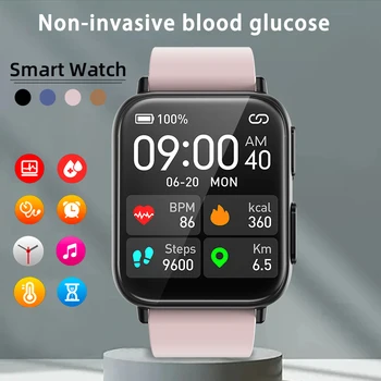 2023 smartwatch Erkekler Non-invaziv Kan Şekeri EKG + PPG Kan Basıncı Ölçümü Sağlık izle IP68 Su Geçirmez Spor akıllı saat