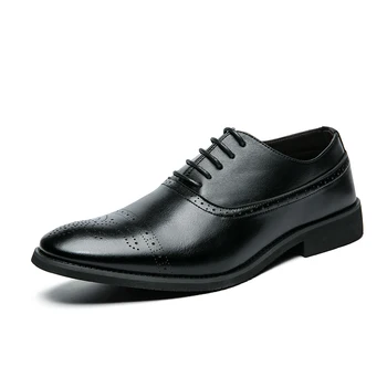 2023 yeni Erkek Bölünmüş deri ayakkabı Yüksek kaliteli Klasik Erkek İş Ofis Erkek Rahat Elbise deri ayakkabı Düğün Parti