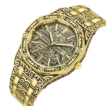 2023 yılında Erkekler için en çok satan Saat Moda İş Lüks Takvim Kuvars Paslanmaz Çelik Altın erkek Kol Saati часы мушские